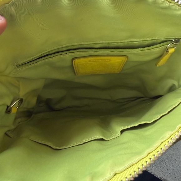 Coach Yellow Green Signature Shoulder Bag - Picture 16 of 16